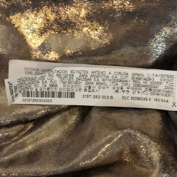 Zara Basic Gold Mini Dress NWOT - Picture 9 of 10